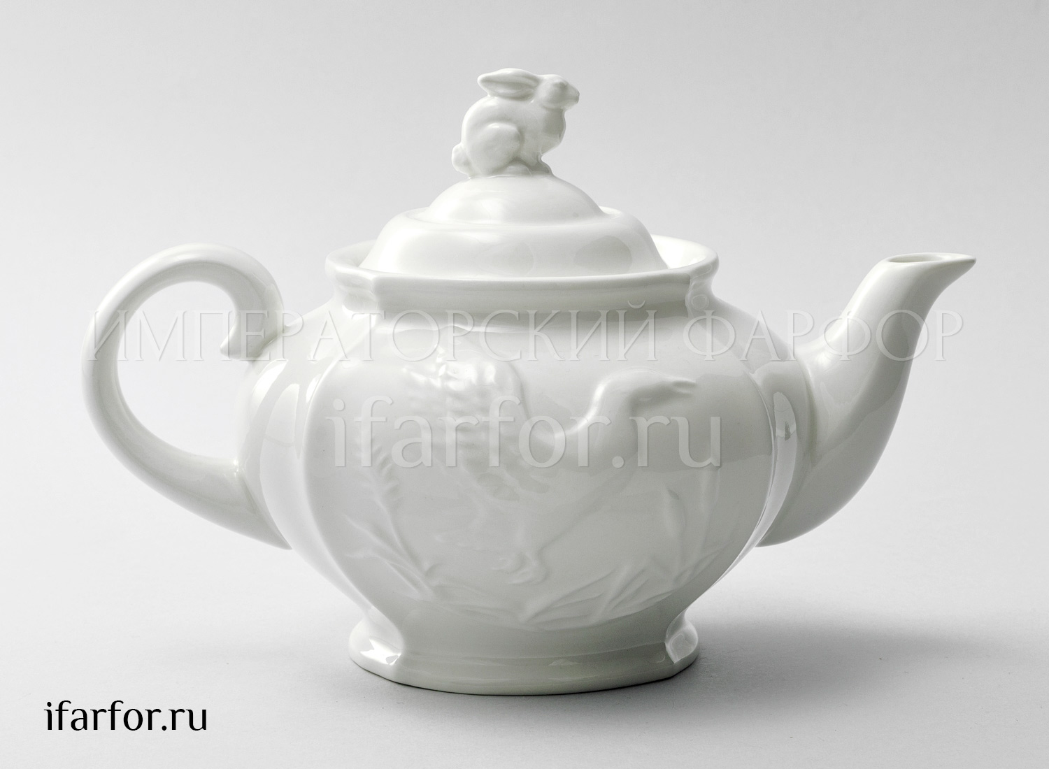Чайник заварочный «Рельеф Охотничий Ivory» Фарфор. 840 мл.