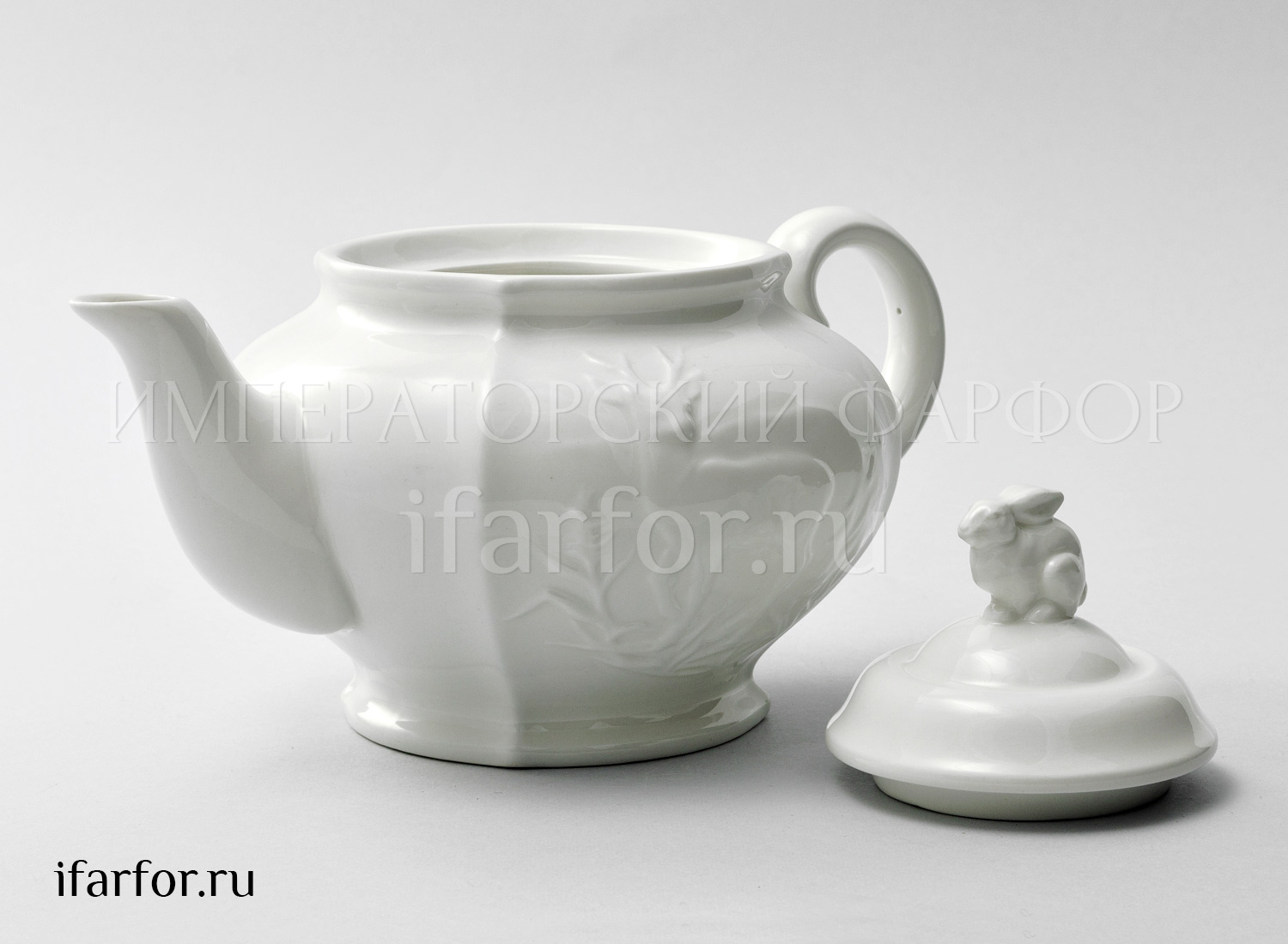 Чайник заварочный «Рельеф Охотничий Ivory» Фарфор. 840 мл.