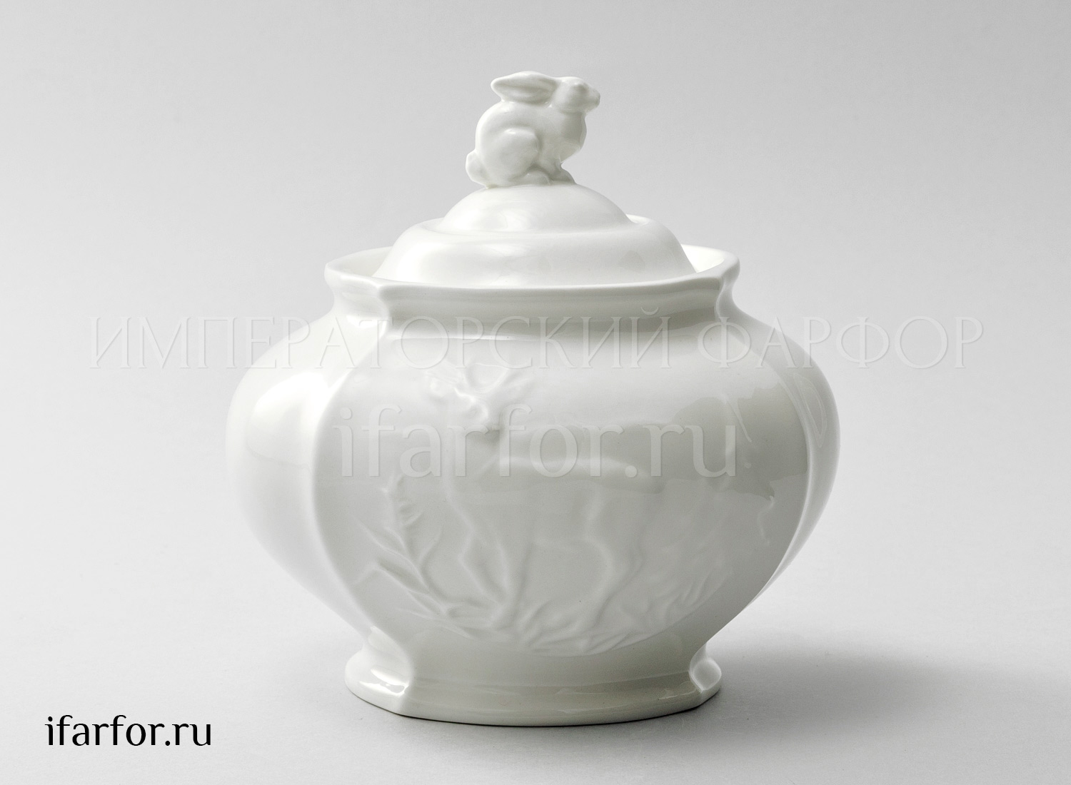 Сахарница «Рельеф Охотничий Ivory» Фарфор. 700 мл.