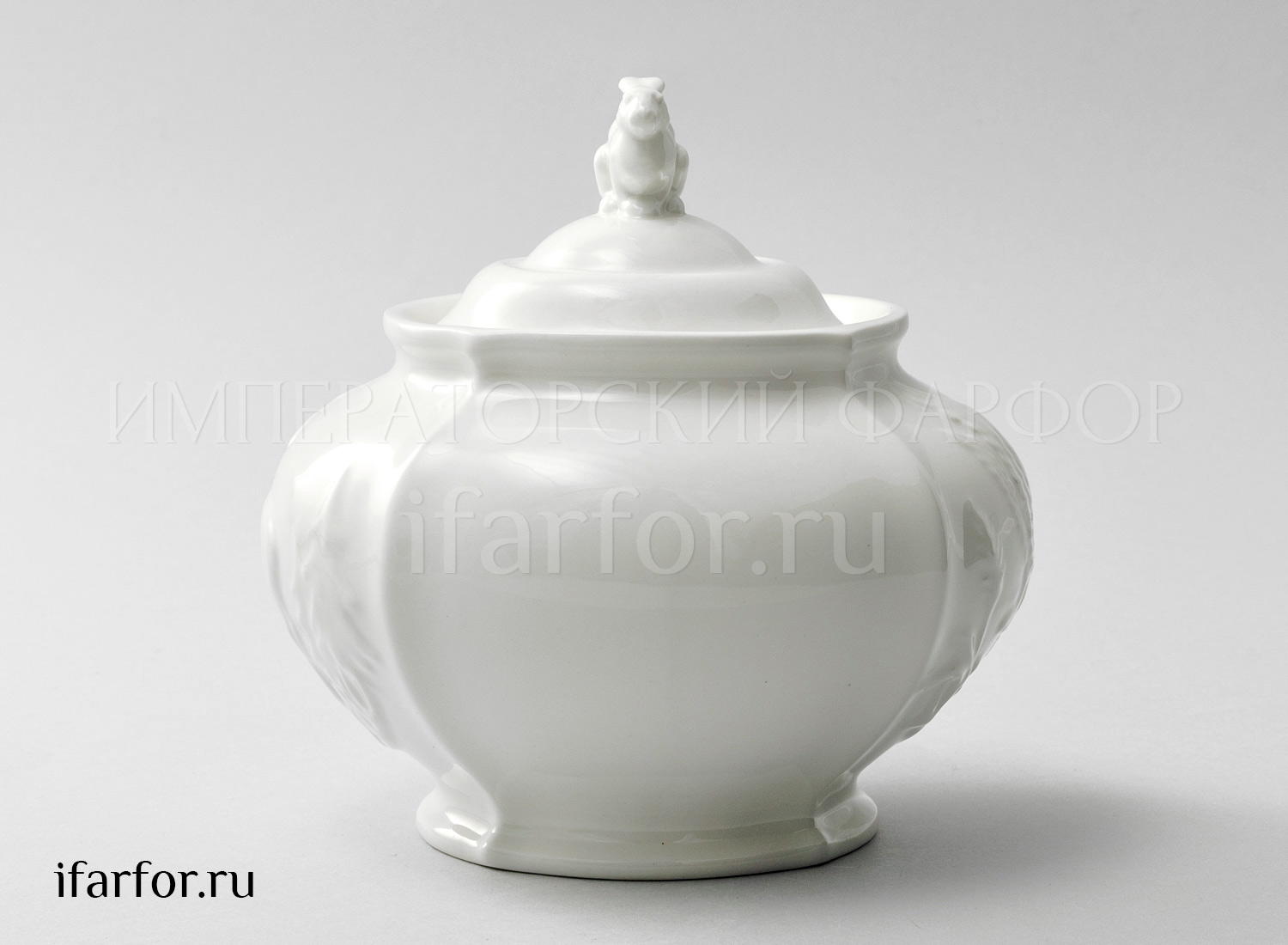 Сахарница «Рельеф Охотничий Ivory» Фарфор. 700 мл.
