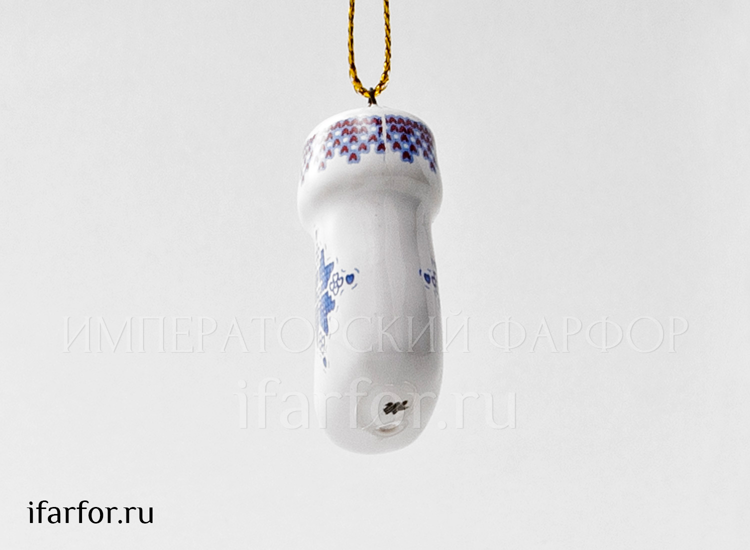 Елочная игрушка «Валенок» Форма: Валенок. Майолика. 51 x 63 мм.