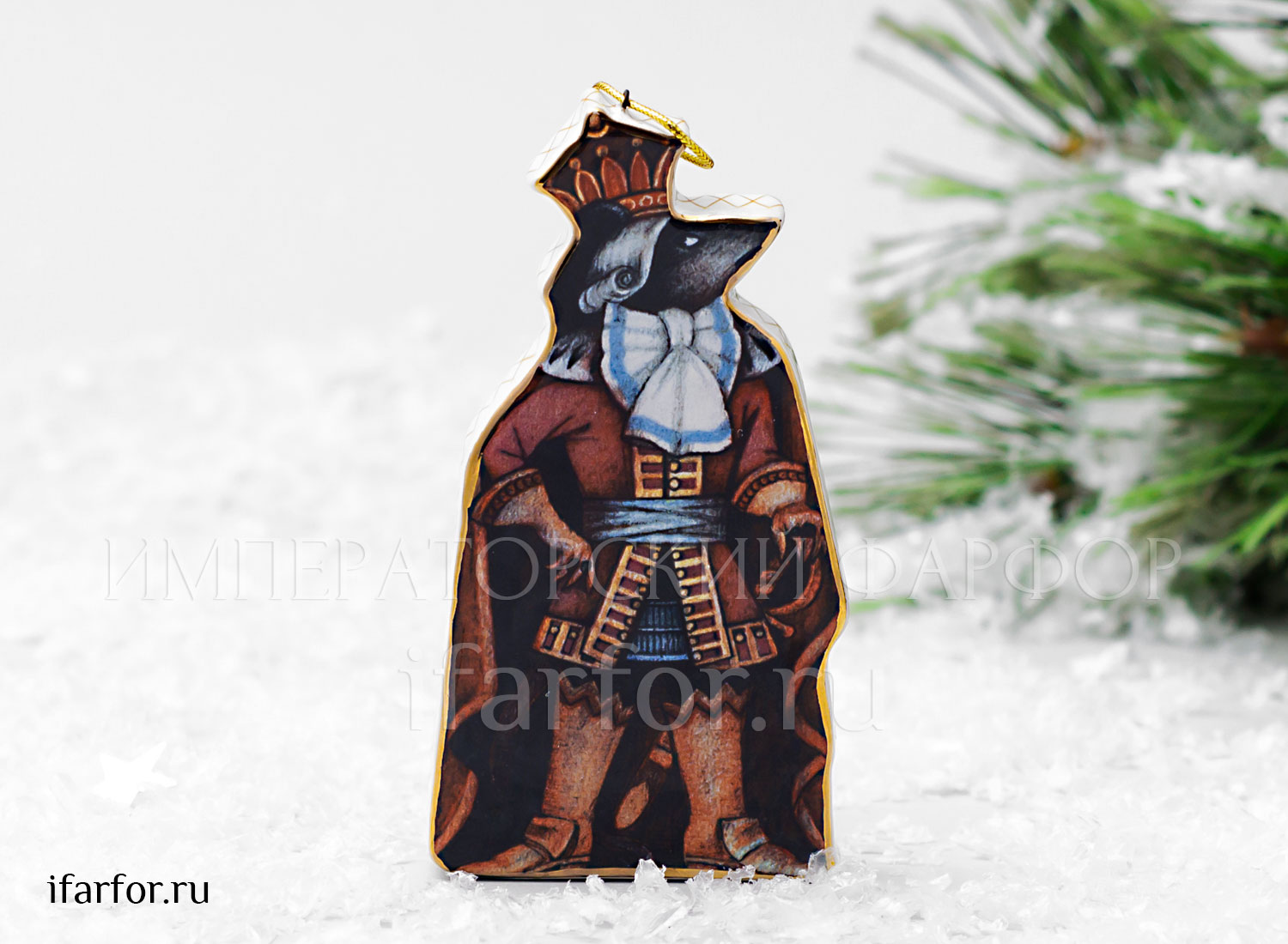 Елочная игрушка «Мышиный король» Форма: Мышиный король. Майолика. 60 x 105 мм.