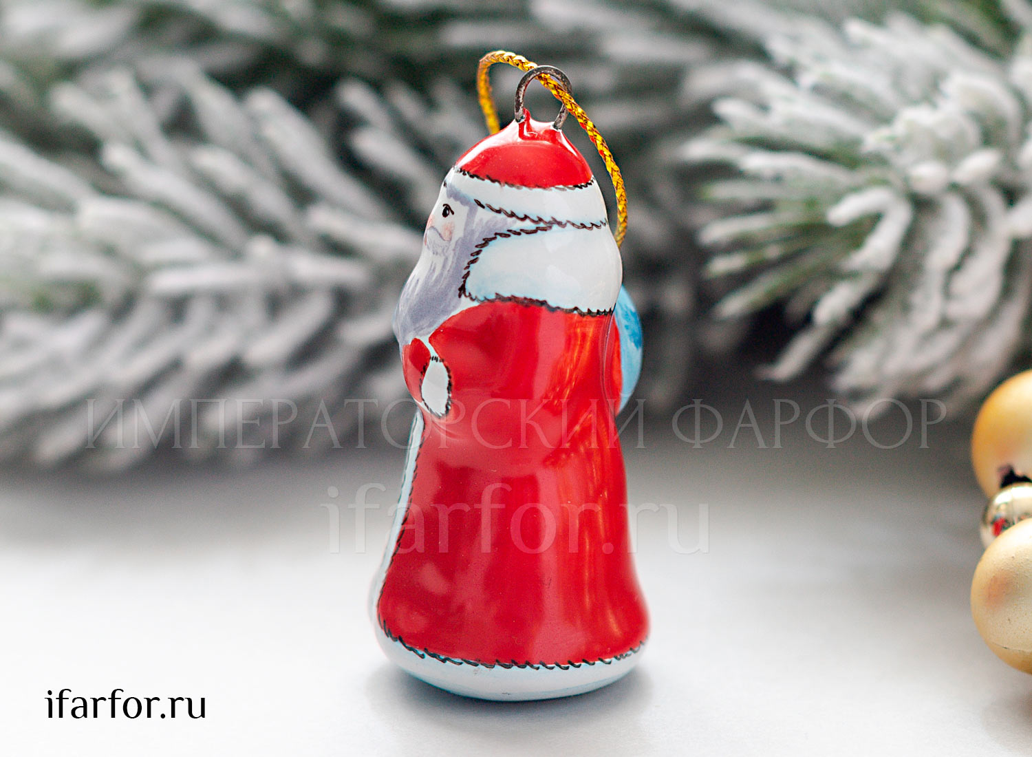 Елочная игрушка «Дед Мороз малый» Форма: Дед Мороз малый. Майолика. 55 мм.