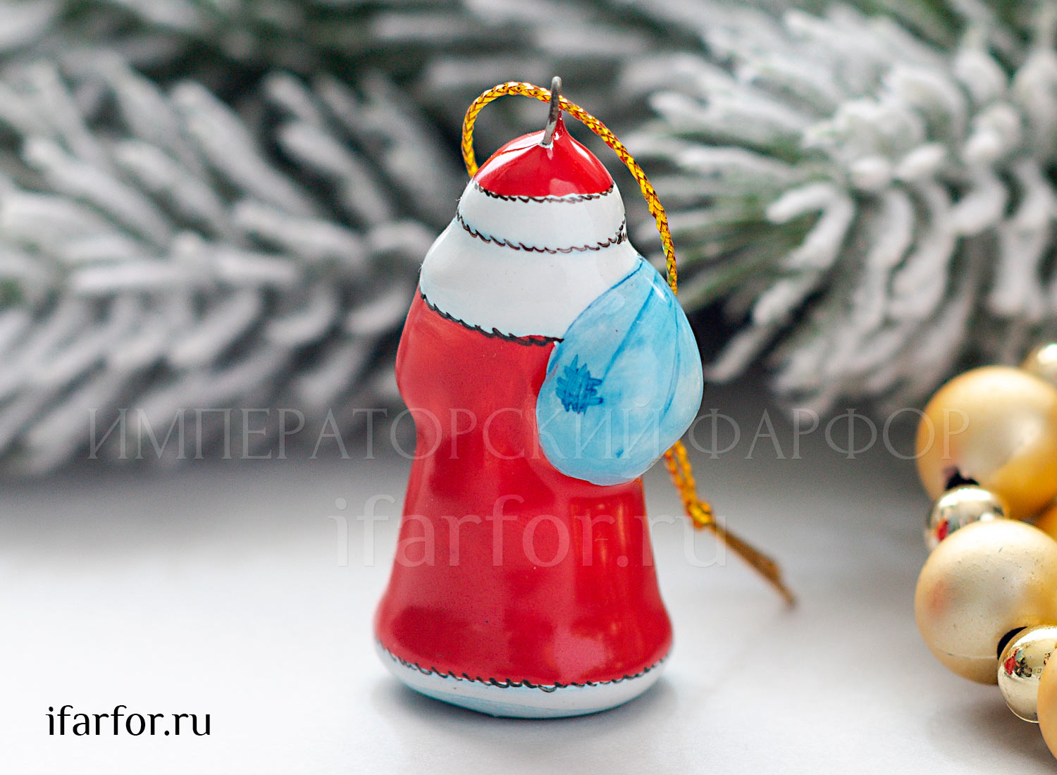 Елочная игрушка «Дед Мороз малый» Форма: Дед Мороз малый. Майолика. 55 мм.