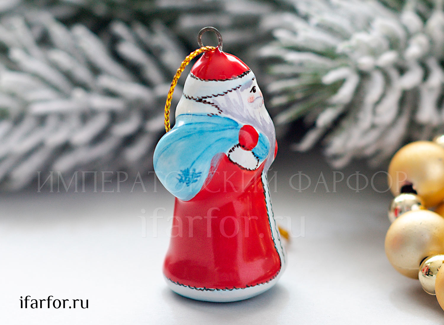 Елочная игрушка «Дед Мороз малый» Форма: Дед Мороз малый. Майолика. 55 мм.