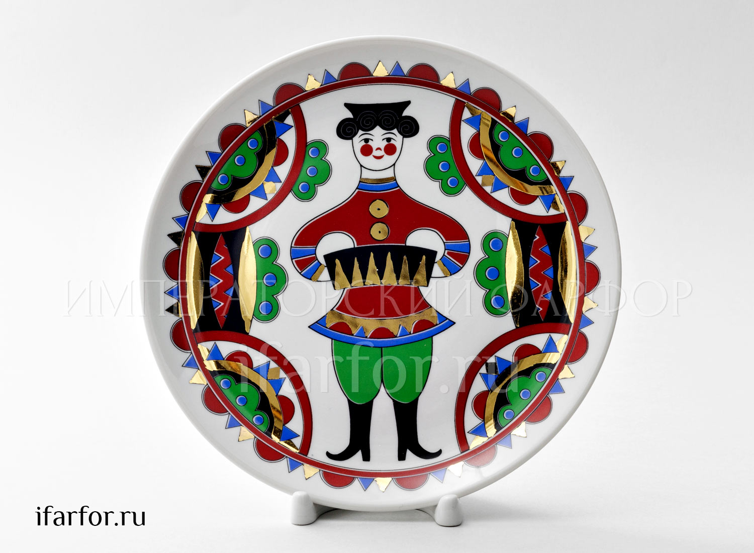 Тарелка декоративная в подарочной коробке «Одинокая гармонь» Форма: Эллипс. Фарфор. 190 мм.