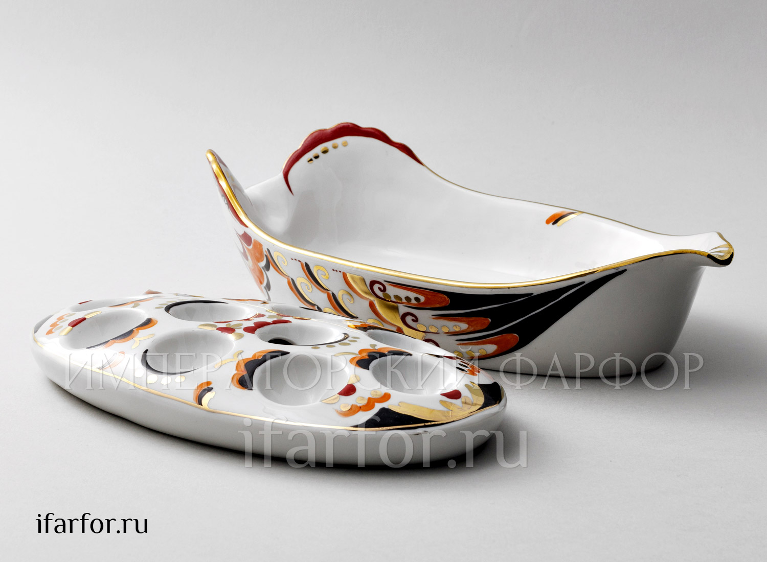 Лоток для яиц «Курочка Ряба» Форма: Лоток. Фарфор. 350 x 185 x 85 мм.