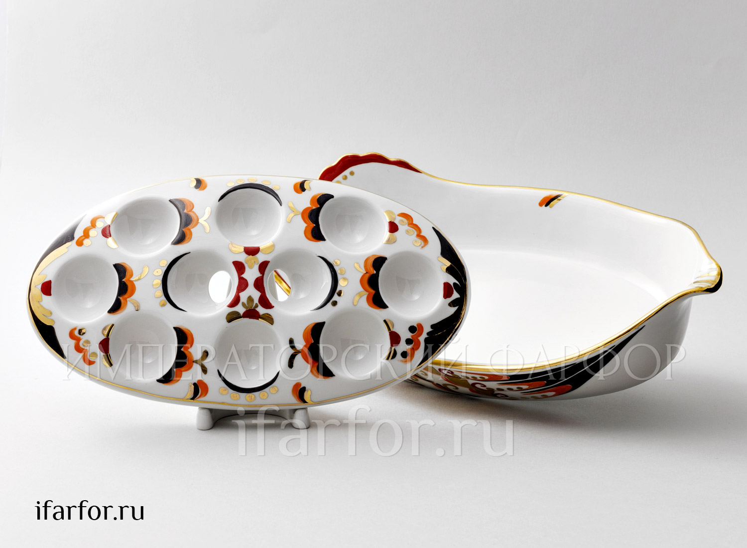 Лоток для яиц «Курочка Ряба» Форма: Лоток. Фарфор. 350 x 185 x 85 мм.