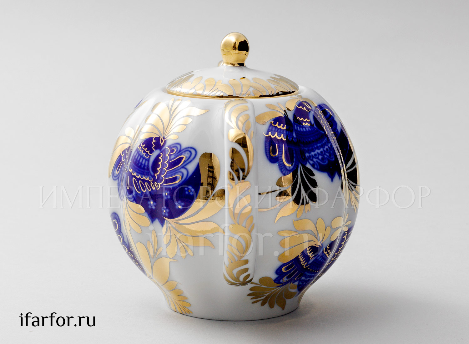 Чайник заварочный «Золотой сад» Форма: Тюльпан. Твердый фарфор. 600 мл.