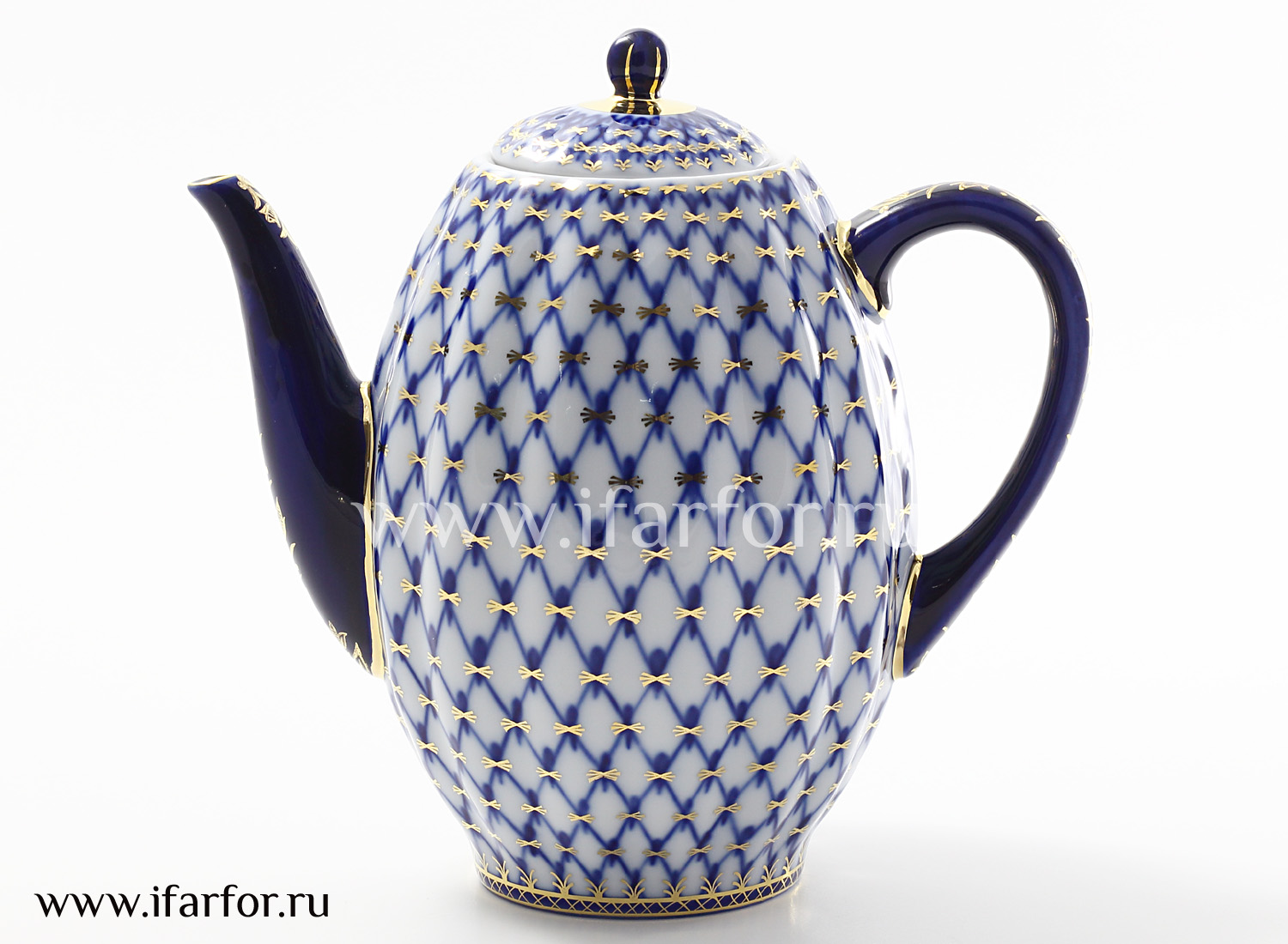 Кофейник «Кобальтовая сетка» Форма: Тюльпан. Твердый фарфор. 1200 мл.