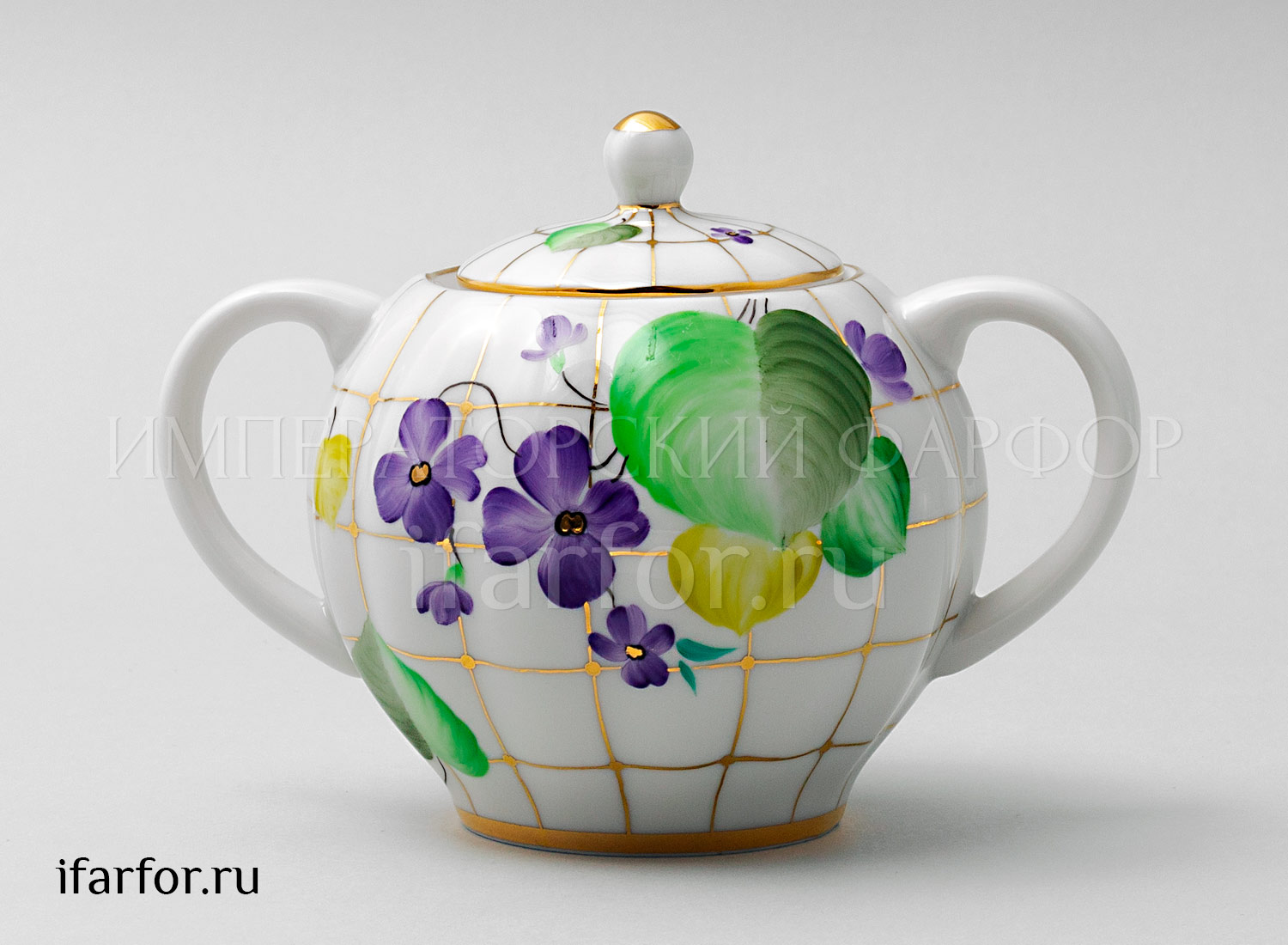 Сахарница «Лесная фиалка» Форма: Тюльпан. Твердый фарфор. 450 x 110 мм.