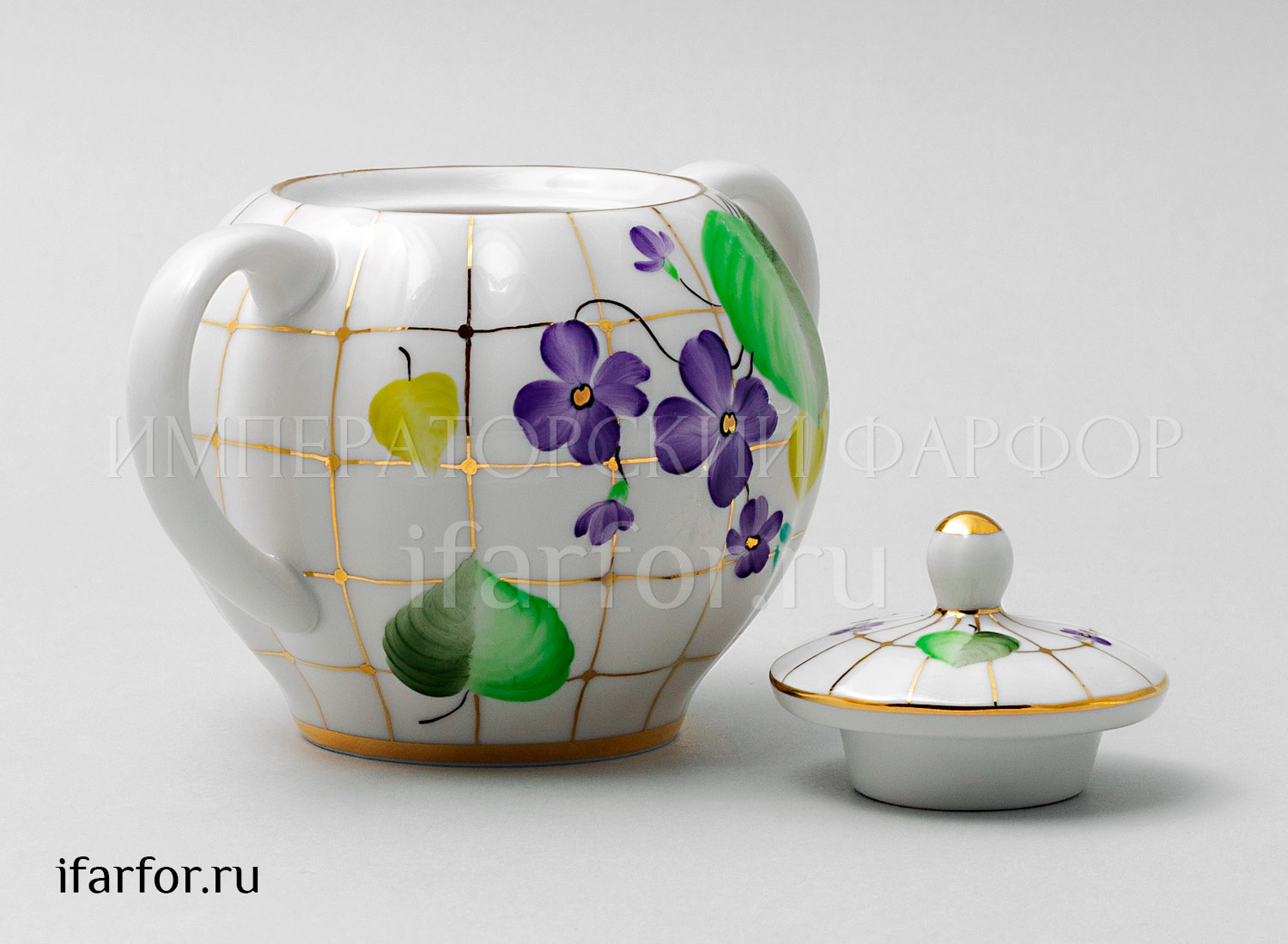 Сахарница «Лесная фиалка» Форма: Тюльпан. Твердый фарфор. 450 x 110 мм.
