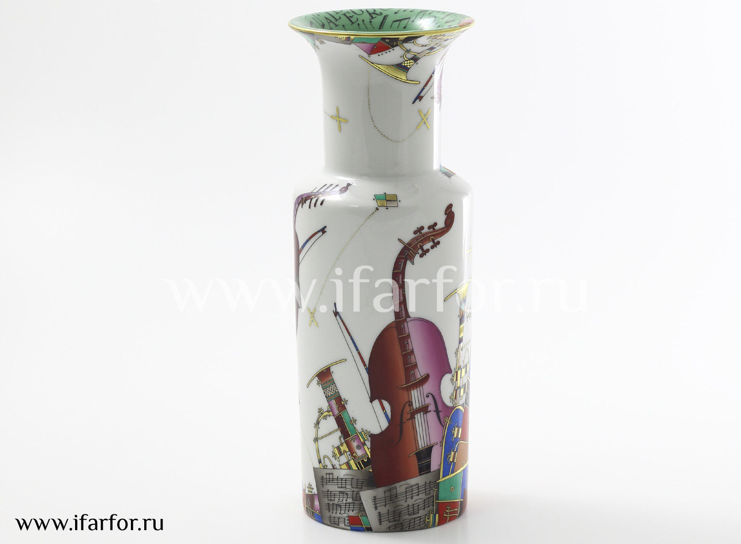 Ваза «Любимый мотив» Форма: Цилиндрическая. Твердый фарфор. 103 x 270 мм.
