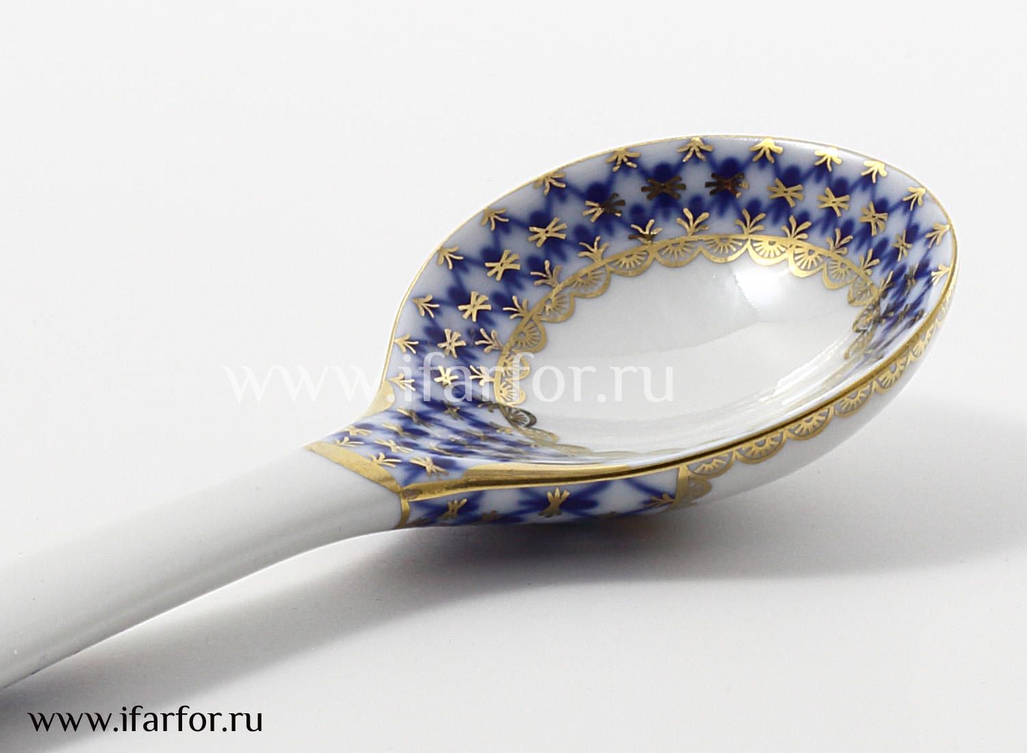 Ложка «Кобальтовая сетка» Форма: Сувенирная. Твердый фарфор. 65 x 190 мм.