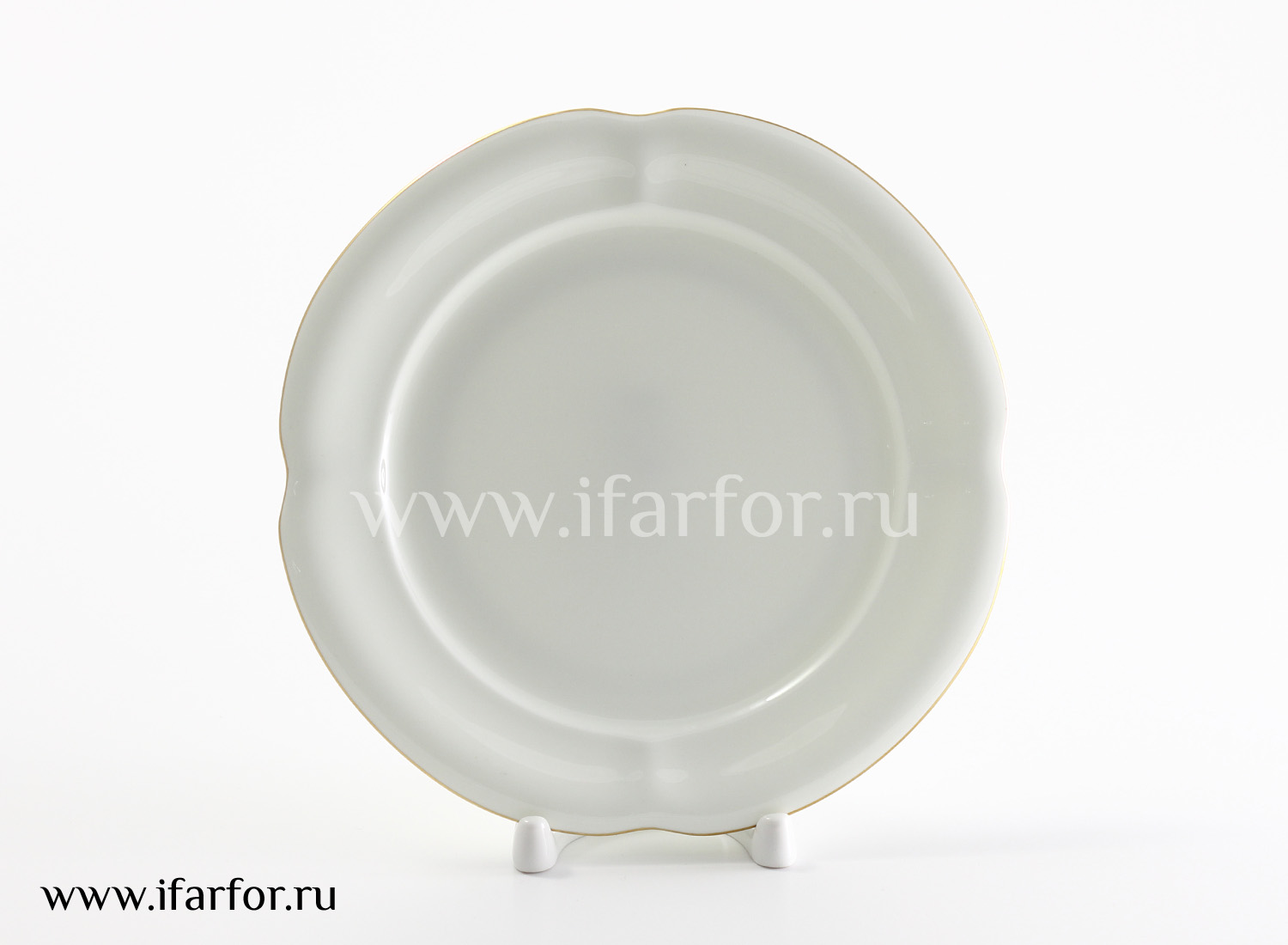 Тарелка десертная «Золотая лента» Костяной фарфор. 180 мм.
