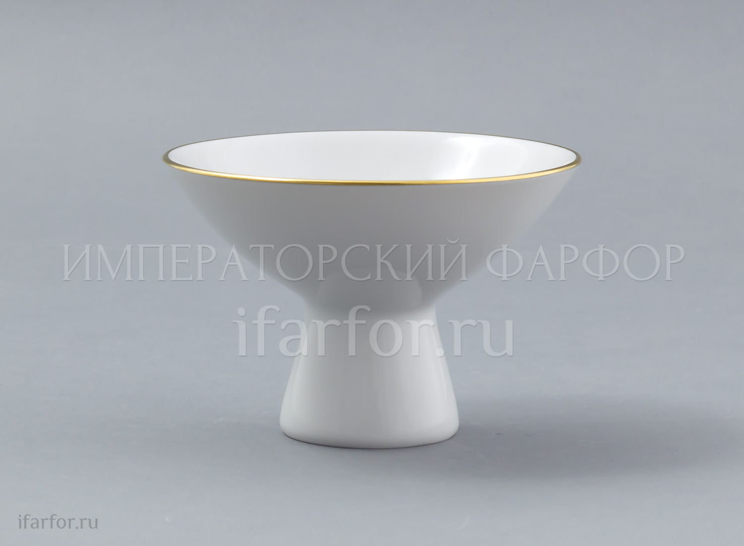 Ваза для мороженого «Золотая лента» Форма: Молодежная. Твердый фарфор. 120 x 82 мм.