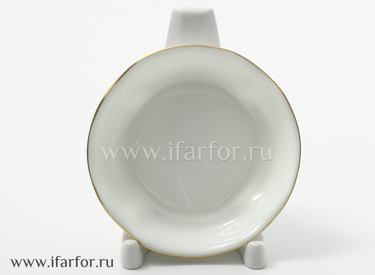 Розетка «Золотая лента» Форма: Наташа. Тонкостенный костяной фарфор. 97 мм.
