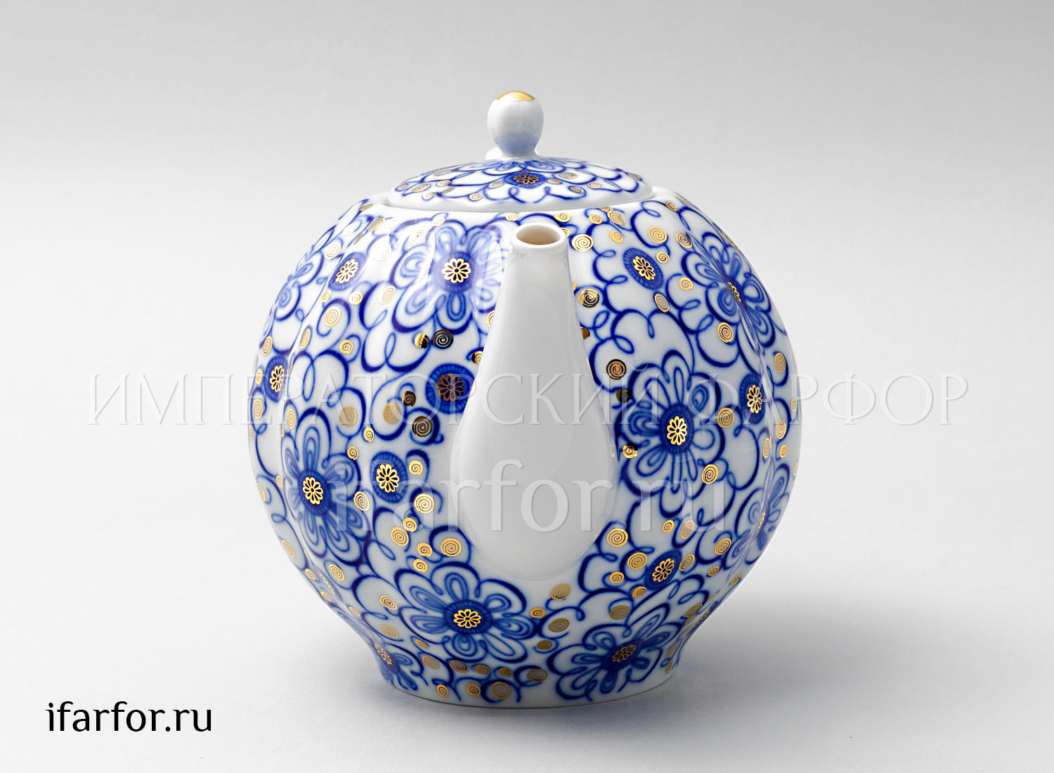 Чайник доливной «Вьюнок» Форма: Тюльпан. Твердый фарфор. 2000 мл.