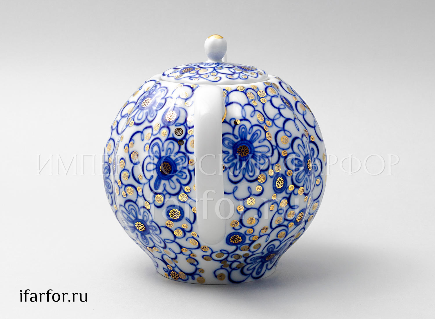 Чайник доливной «Вьюнок» Форма: Тюльпан. Твердый фарфор. 2000 мл.