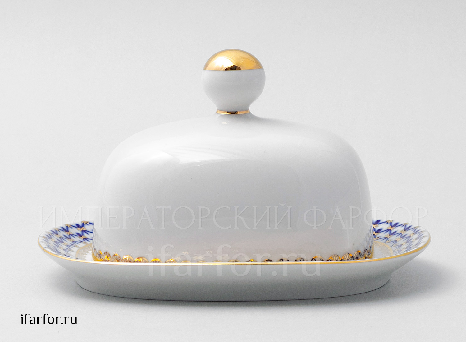 Масленка «Кобальтовая сетка» Форма: Прямоугольная. Твердый фарфор. 172 x 155 x 100 мм.