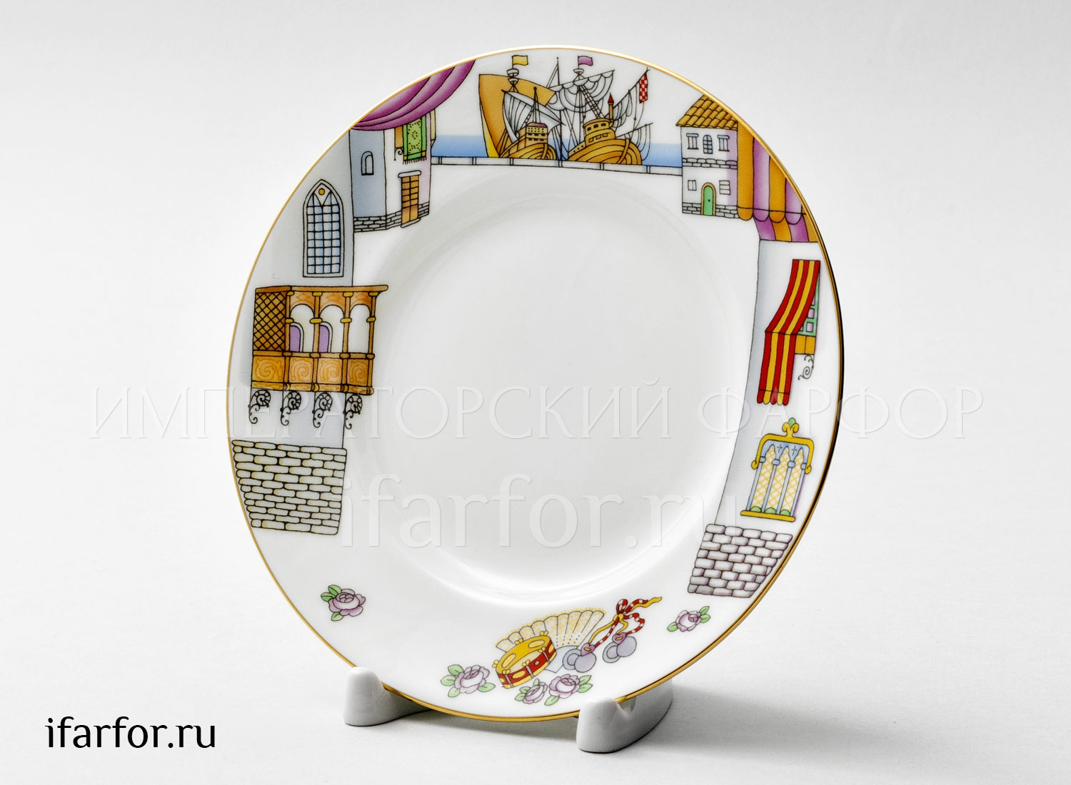 Тарелка мелкая «Балет. Дон Кихот» Костяной фарфор. 150 мм.