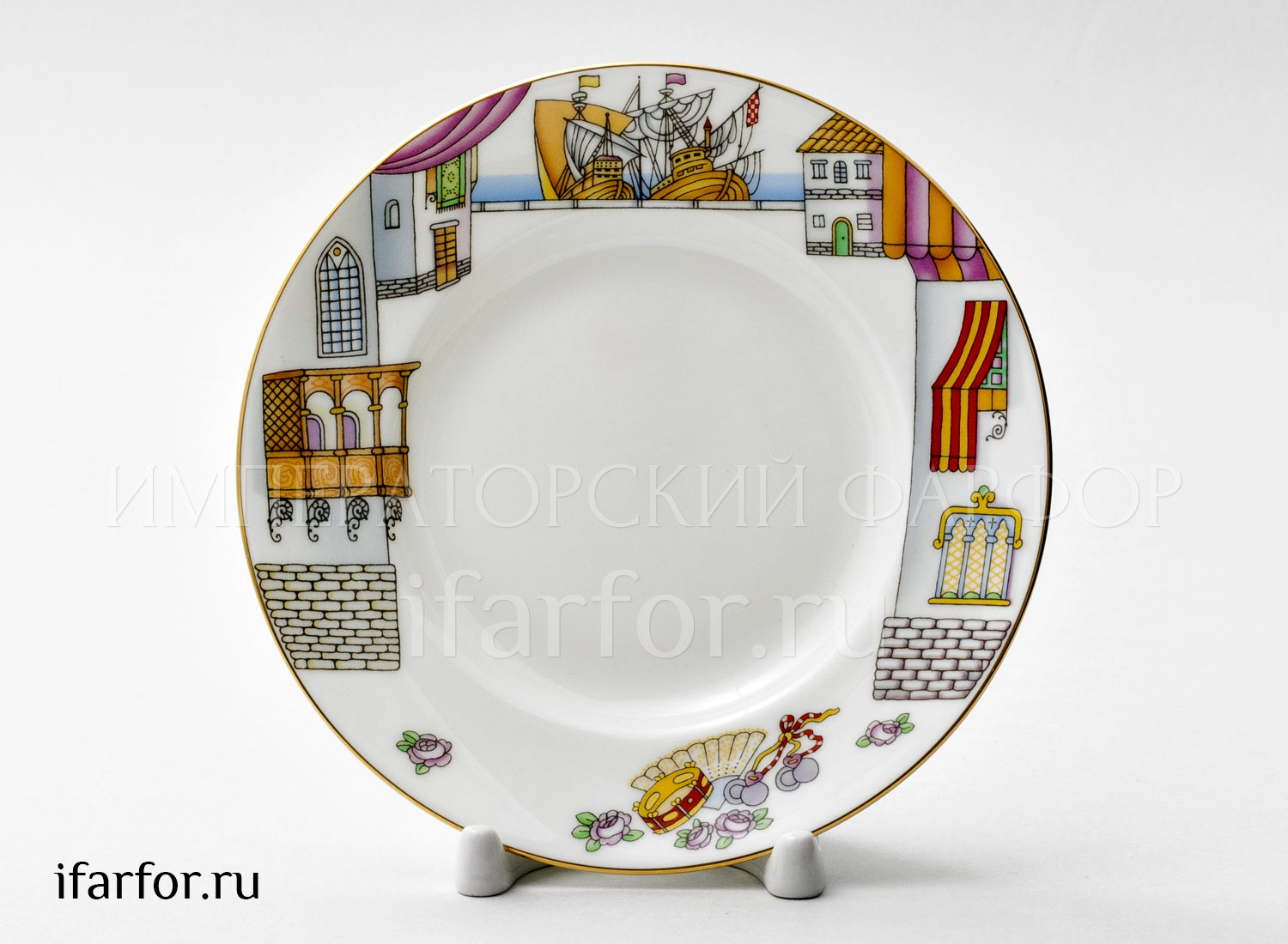 Тарелка мелкая «Балет. Дон Кихот» Костяной фарфор. 150 мм.