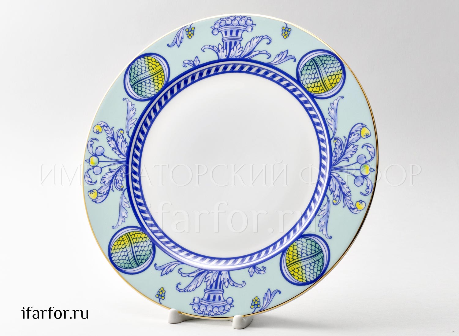 Тарелка мелкая «Юлия Высоцкая. Azzurro» Твердый фарфор. 270 мм.