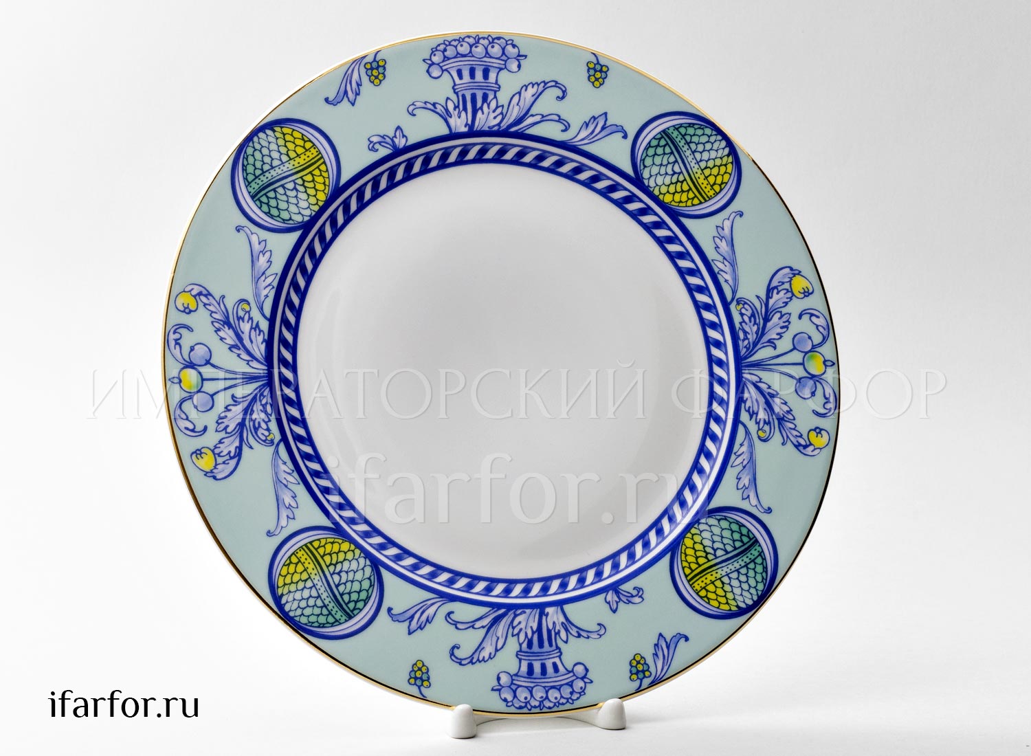 Тарелка мелкая «Юлия Высоцкая. Azzurro» Твердый фарфор. 270 мм.