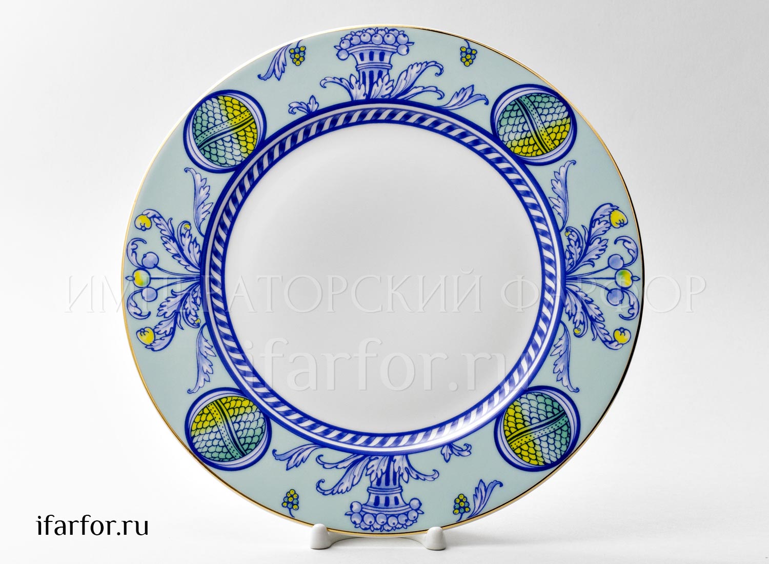 Тарелка мелкая «Юлия Высоцкая. Azzurro» Твердый фарфор. 270 мм.
