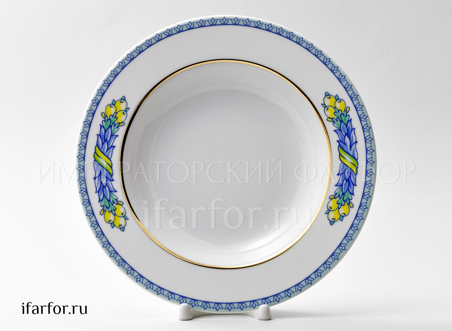 Тарелка глубокая «Юлия Высоцкая. Azzurro» Твердый фарфор. 225 мм.