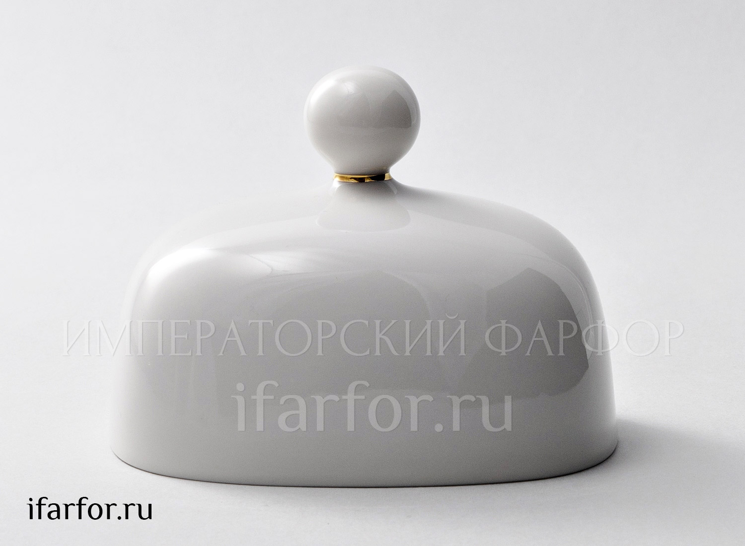 Крышка к масленке «Золотая лента» Форма: Прямоугольная. Твердый фарфор. 125 x 115 x 95 мм.