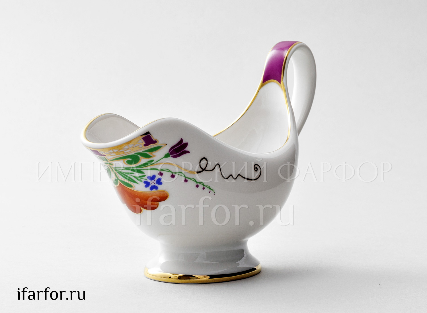 Соусник «Замоскворечье» Форма: Александрия. Твердый фарфор. 155 x 110 мм.