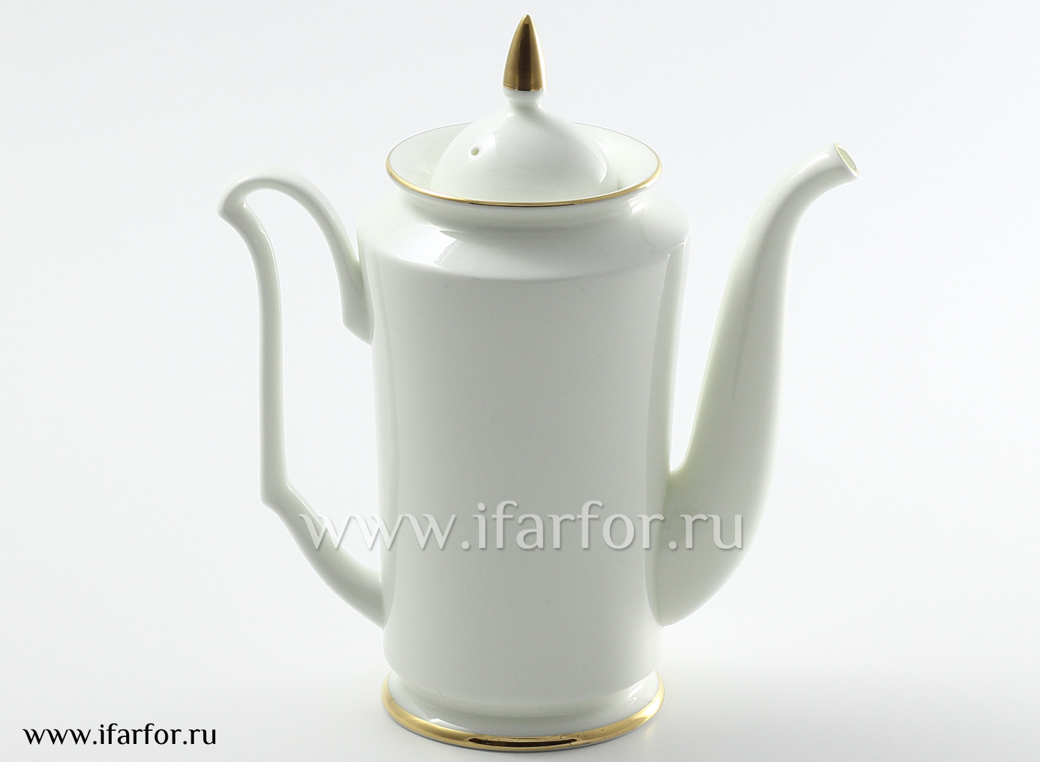 Кофейник «Золотая лента» Форма: Юлия. Тонкостенный костяной фарфор. 690 мл.