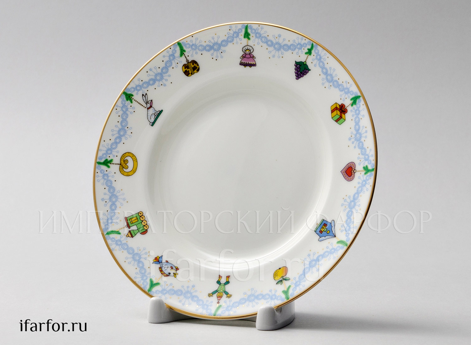 Тарелка мелкая «Балет. Спящая красавица» Костяной фарфор. 150 мм.