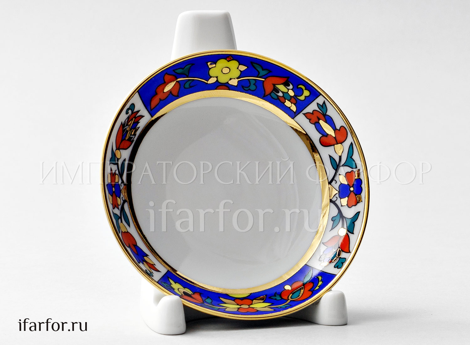 Розетка «Народные узоры» Форма: Весенняя. Твердый фарфор. 98 мм.