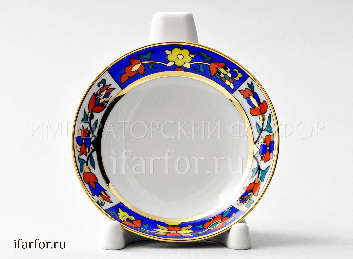 Розетка «Народные узоры» Форма: Весенняя. Твердый фарфор. 98 мм.