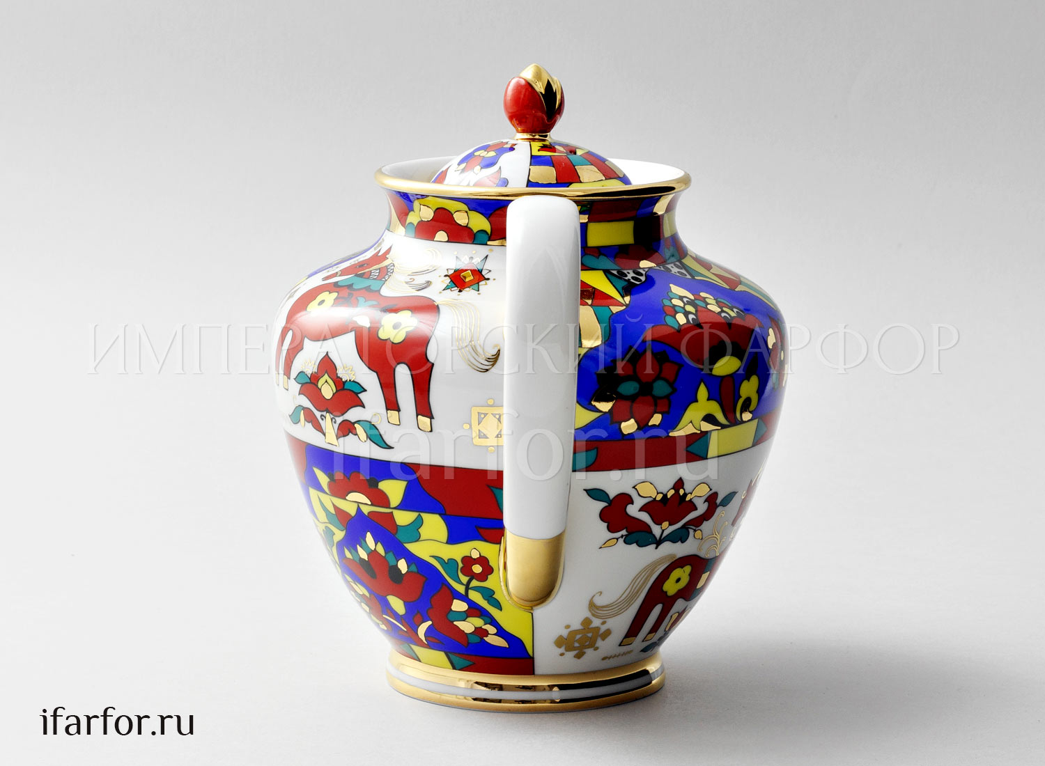 Чайник доливной «Народные узоры» Форма: Весенняя. Твердый фарфор. 2000 мл.