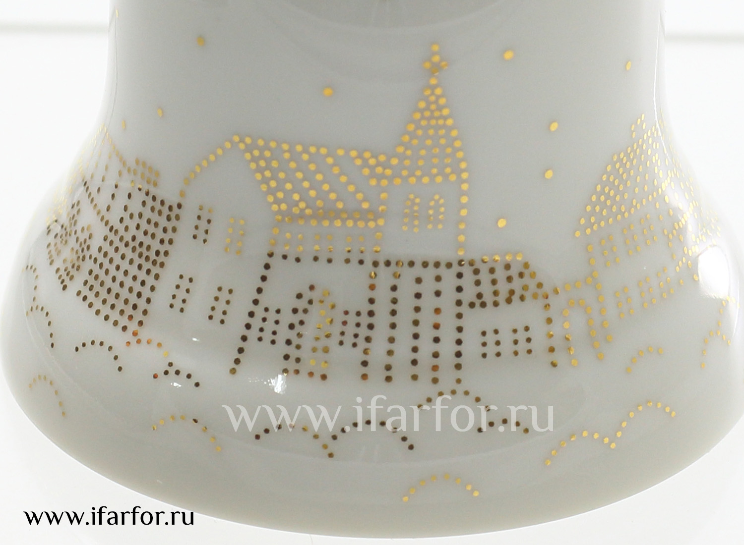 Колокольчик «Город» Форма: Петелька. Твердый фарфор. 55 x 65 мм.