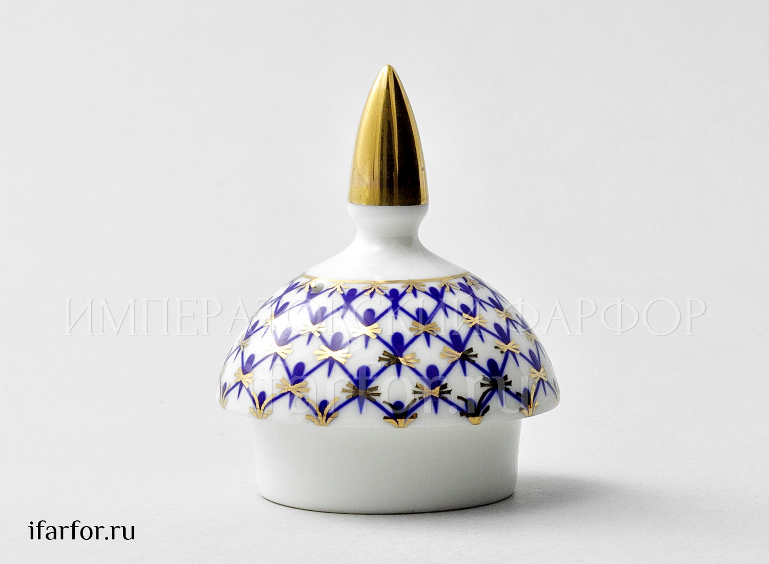 Крышка к кофейнику «Кобальтовая сетка» Форма: Юлия. Костяной фарфор. 55 x 40 x 70 мм.
