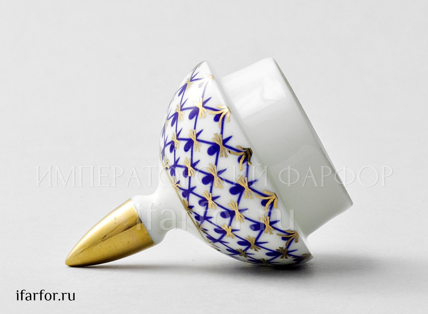 Крышка к кофейнику «Кобальтовая сетка» Форма: Юлия. Костяной фарфор. 55 x 40 x 70 мм.