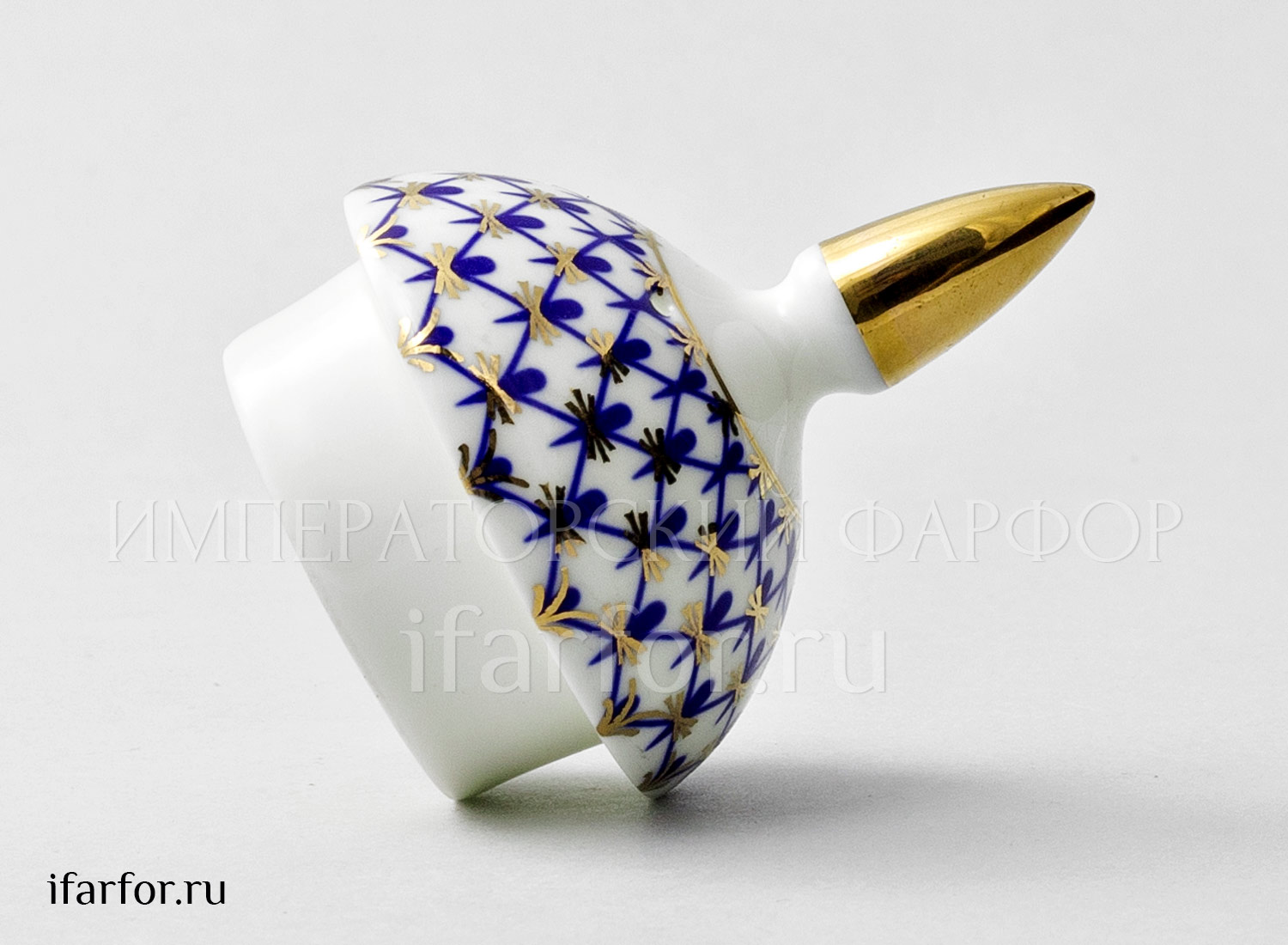 Крышка к кофейнику «Кобальтовая сетка» Форма: Юлия. Костяной фарфор. 55 x 40 x 70 мм.