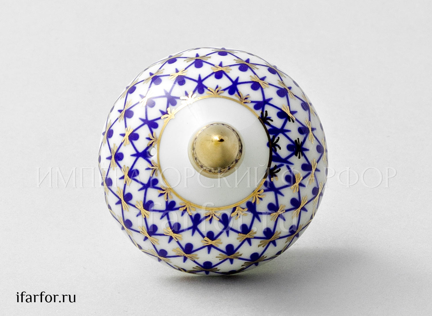 Крышка к кофейнику «Кобальтовая сетка» Форма: Юлия. Костяной фарфор. 55 x 40 x 70 мм.
