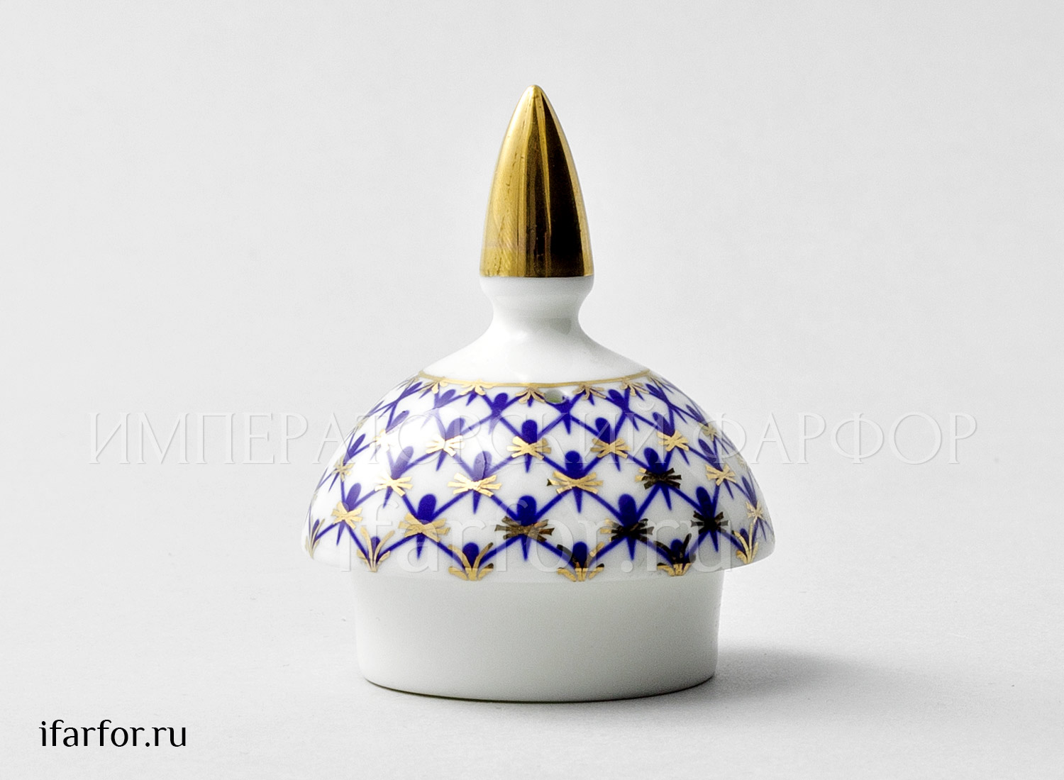 Крышка к кофейнику «Кобальтовая сетка» Форма: Юлия. Костяной фарфор. 55 x 40 x 70 мм.