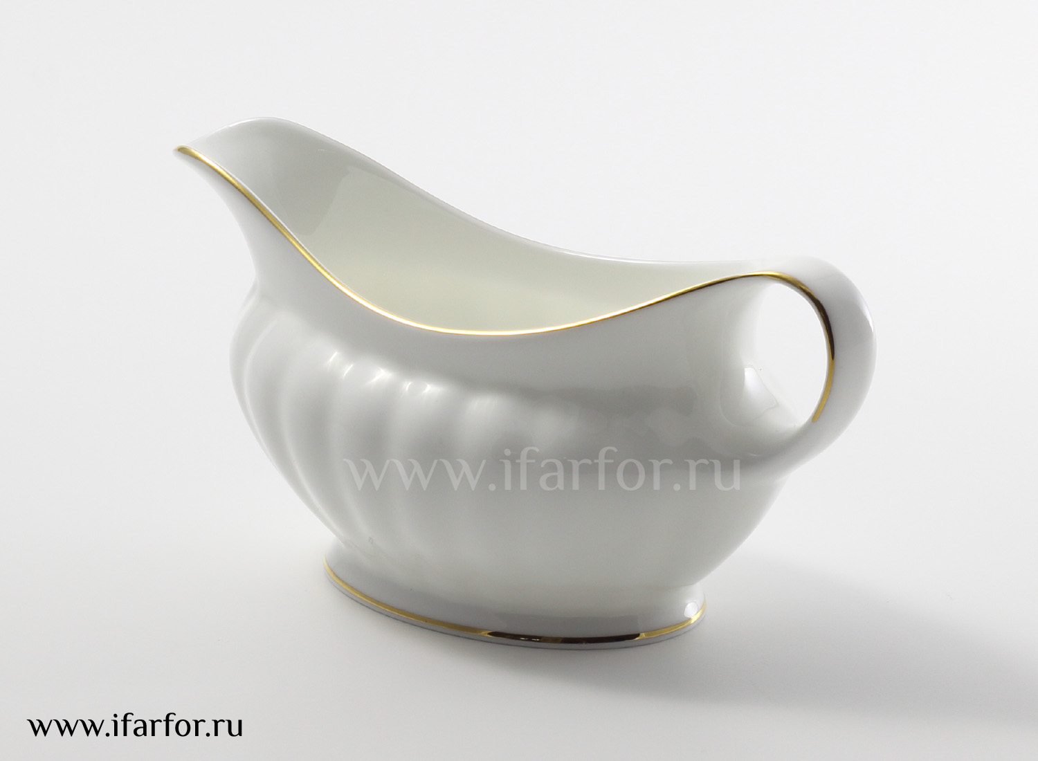 Соусник «Золотая лента» Форма: Нега. Костяной фарфор. 183 x 92 мм.