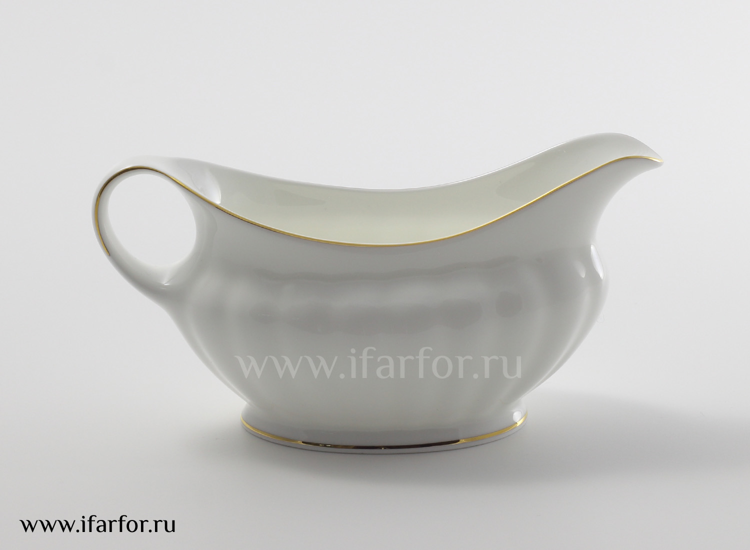 Соусник «Золотая лента» Форма: Нега. Костяной фарфор. 183 x 92 мм.