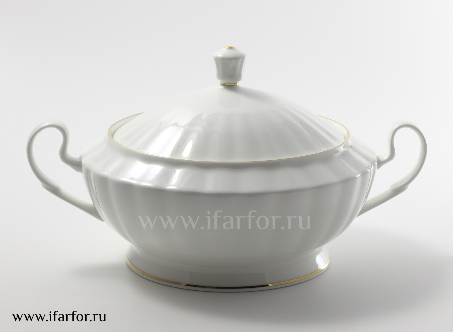 Супница «Золотая лента» Форма: Нега. Костяной фарфор. 186 мм.