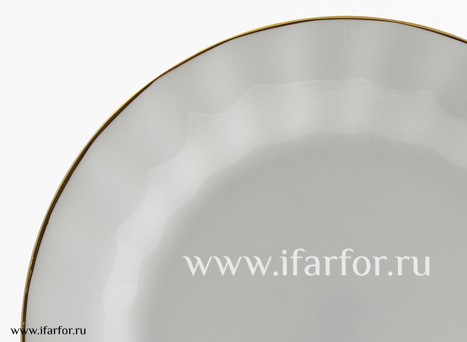 Тарелка плоская «Золотая лента» Костяной фарфор. 190 мм.