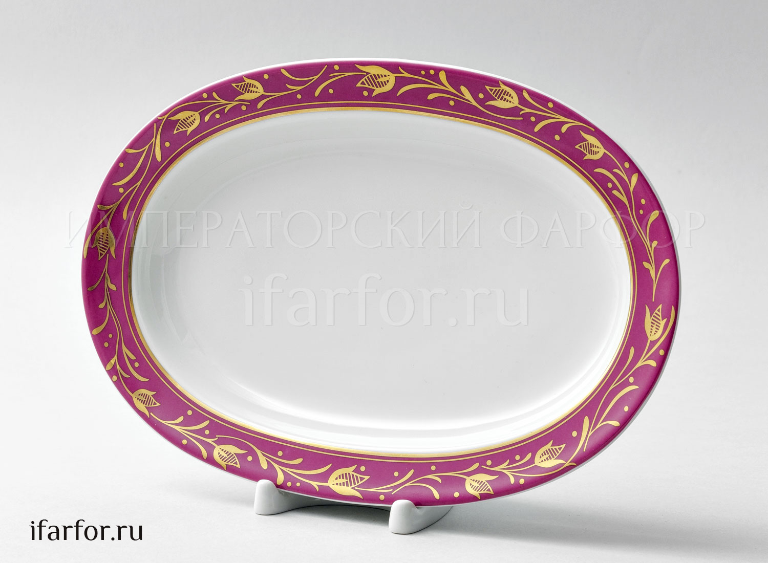 Селедочница «Сетка-блюз 1» Форма: Молодежная. Твердый фарфор. 250 мм.