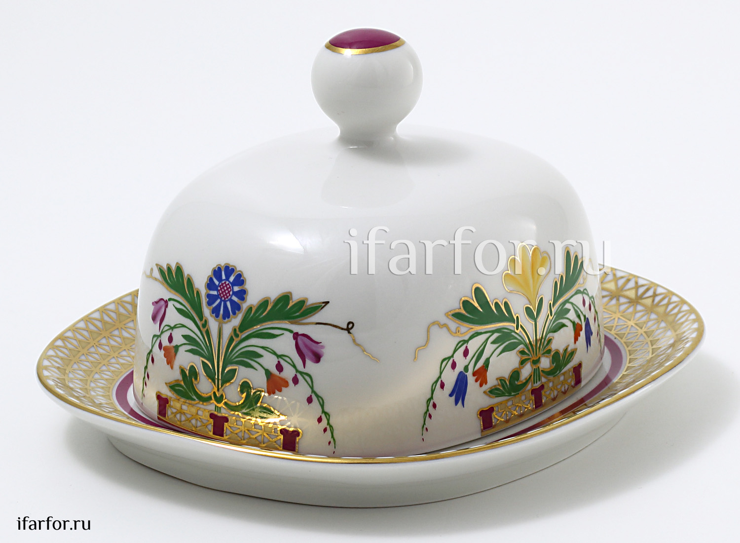 Масленка «Замоскворечье» Форма: Прямоугольная. Твердый фарфор. 172 x 155 x 100 мм.