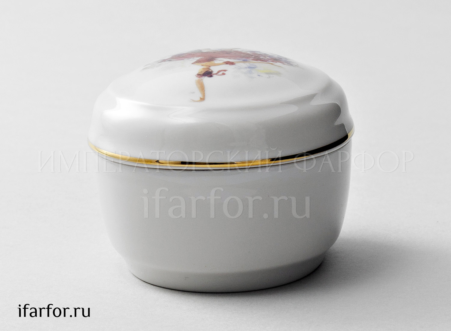 Туалетная коробочка «Фея смелости» Форма: Овальная. Твердый фарфор. 92 x 77 x 63 мм.